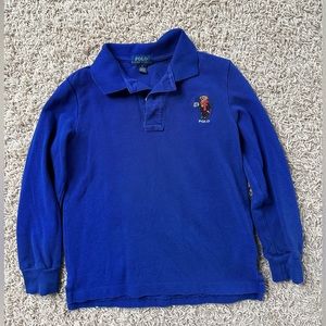 Boys polo Ralph Lauren long sleeve polo shirt with Bear